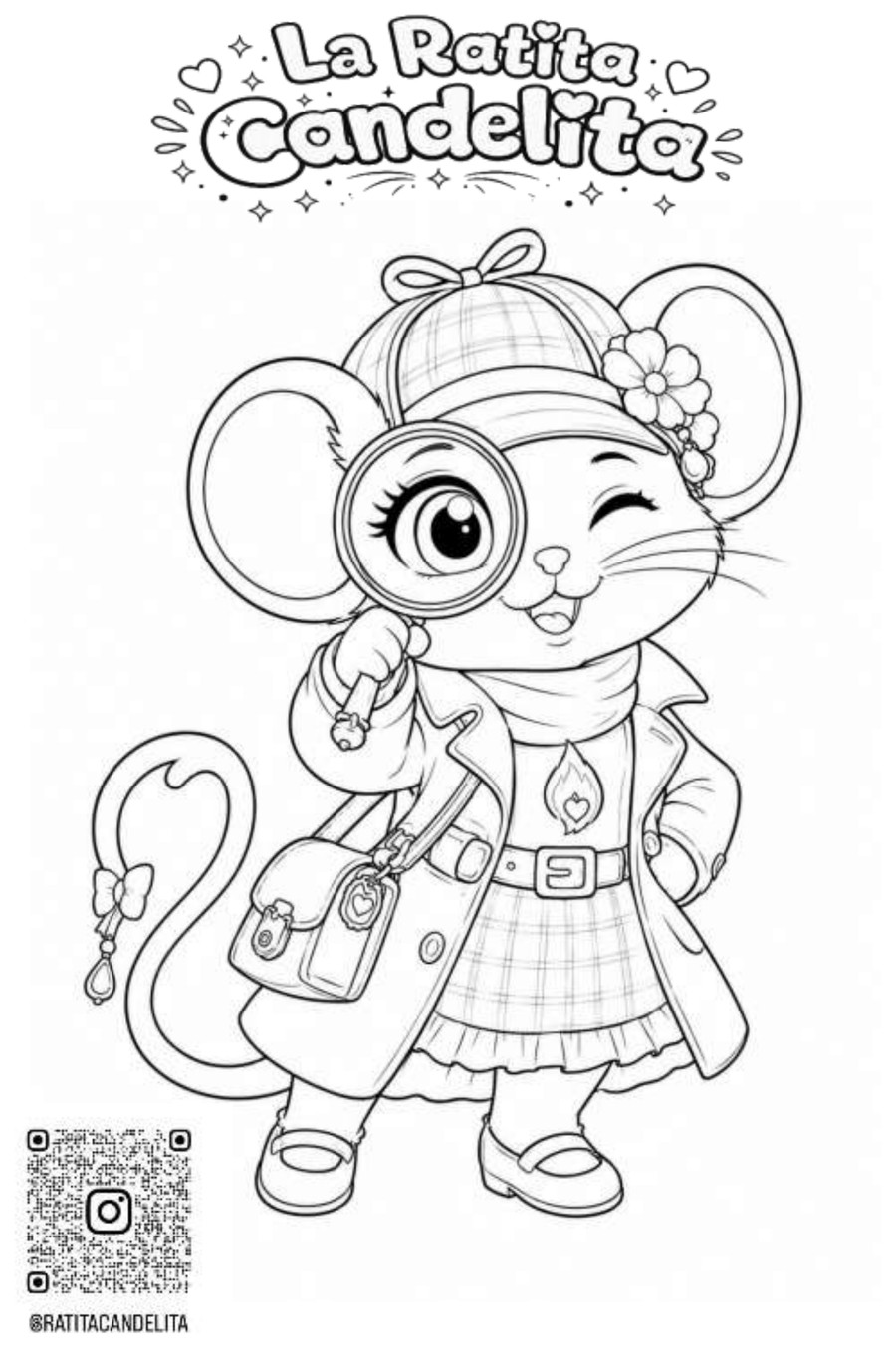 Dibujo para colorear de Candelita detective