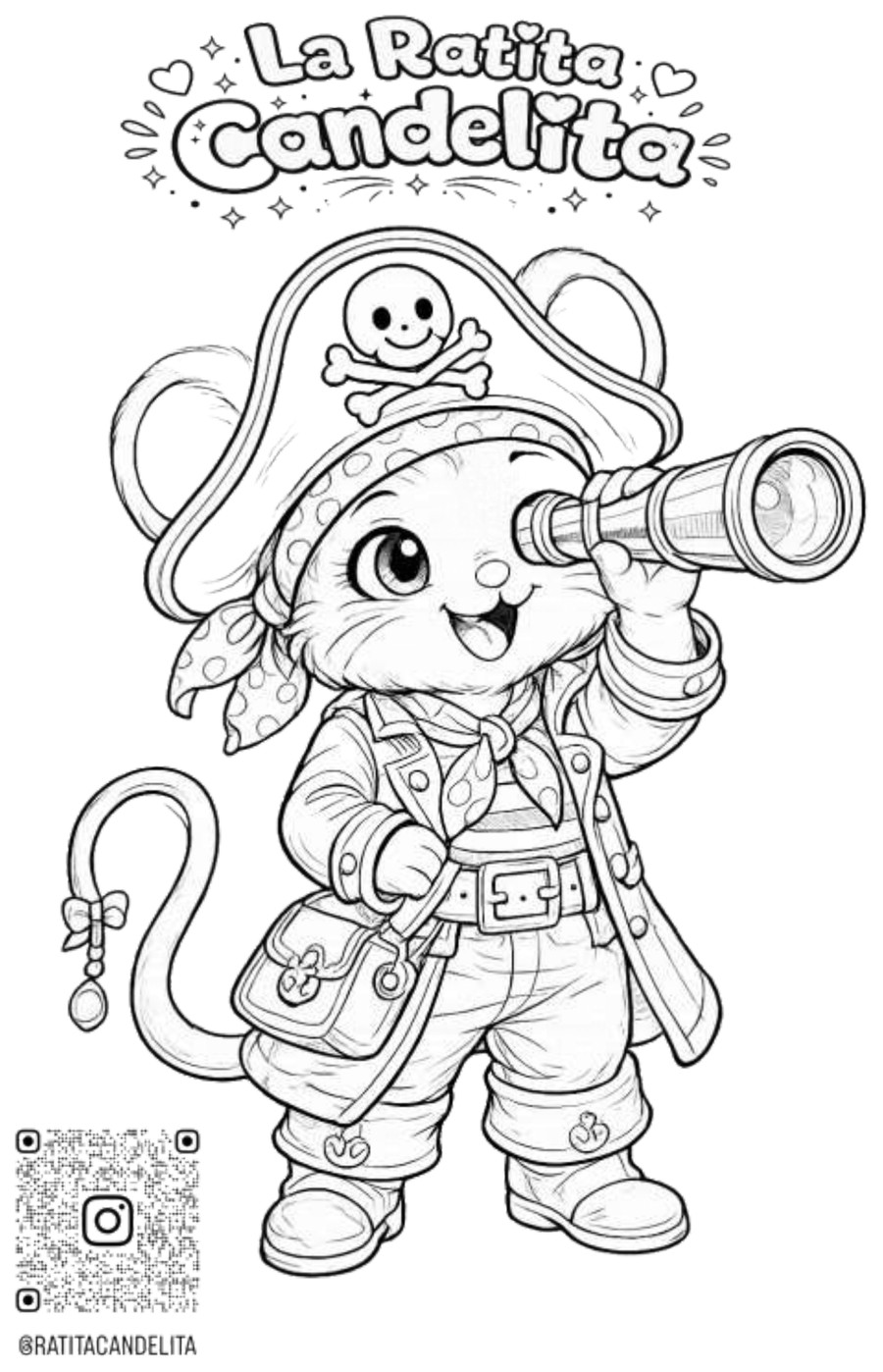 Dibujo para colorear de Candelita pirata
