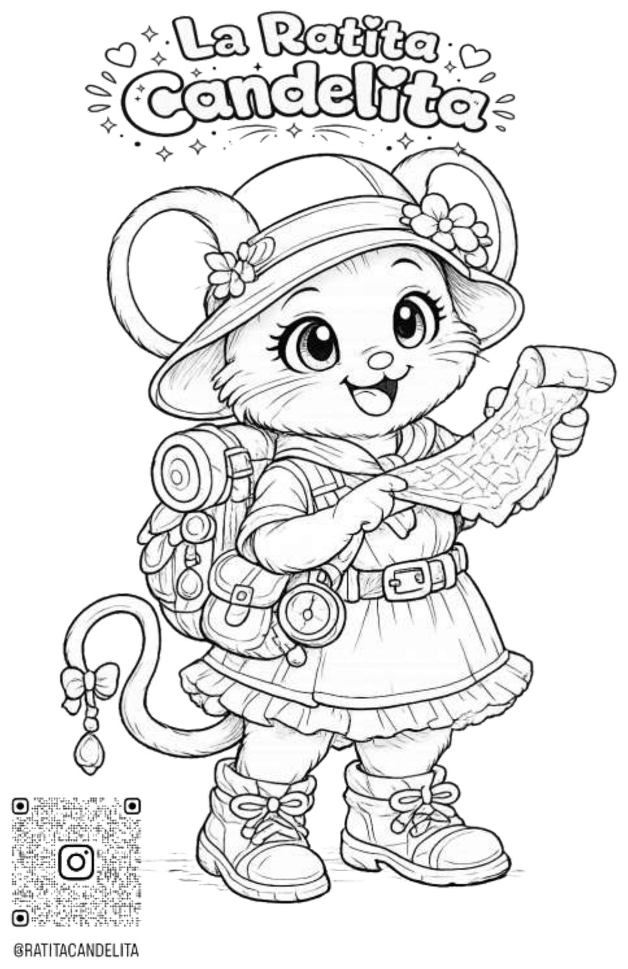 Dibujo para colorear de Candelita exploradora en Villaflor