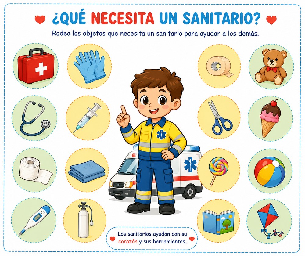 Juego: ¿qué necesita un sanitario?